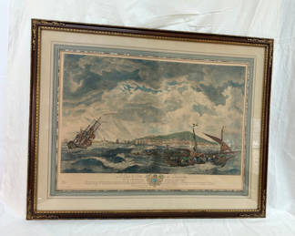 Lot 117: Hand Colored Engraving "Le Port de Cette en Languedoc" after J. Vernet