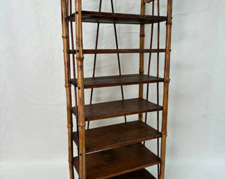 Lot 107: Antique Bamboo Etagere Whatnot Shelf