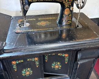 Gorgeous antique treadle singer sewing machine