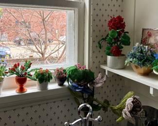 French Beaded flower pots