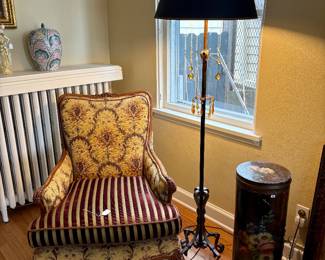 Antique wrought iron floor lamp