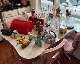 Vintage Wares.  Retro Table NOT FOR SALE!