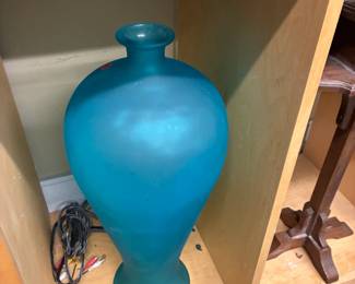 large blue vase