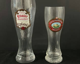 Lot 67: Ettaler Klosterbiere and Falkensteiner Weizen Beer Glasses