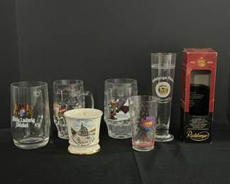 Lot 70: Assorted Beer Glasses and Ceramic Mug