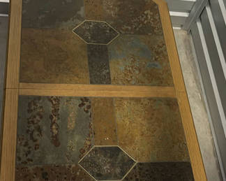 Lot 41: Extendable Stone Tile Top German Table