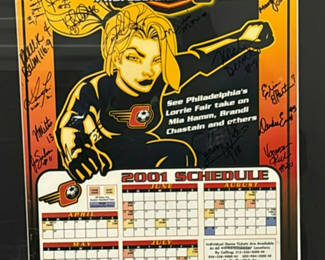 Lot 32: Framed Philadelphia Charge 2001 Autographed Schedule Poster