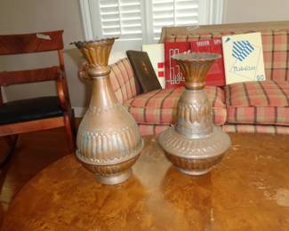 Hammered Brass Vases