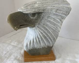 American Eagle Head Made Of Alabaster Signed By Pablo