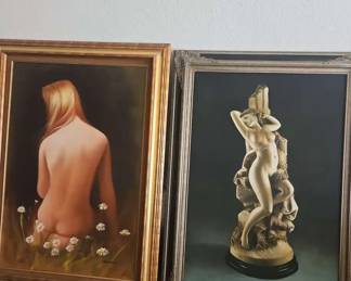 Two Partially Nude Lovely Women Prints