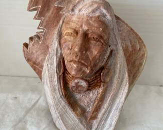 Chief Red Rock By Native American Alvin Marshall