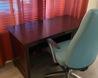 Super Nice Cherry Stained Desk With Swivel Chair