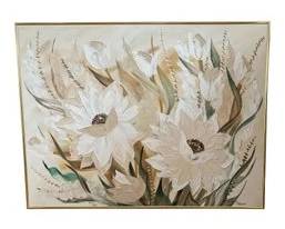 Mid 20th Century Abstract Floral Landscape Acrylic Painting By Andersen, Framed