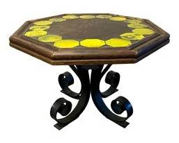 Mid Century Brutalist California Tile Octagonal Table