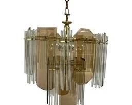 Mid Century Sciolari Glass Rod Chandelier