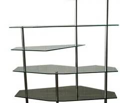 Modern Steel And Glass Vitrine Etagere Shelving