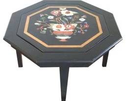 Mid Century Pietra Dura Octagonal Coffee Or Cocktail Table