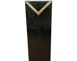 Vintage Postmodern Glass And Brass Pedestal