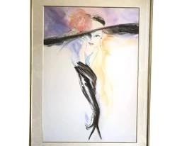 Postmodern Richard Ely Print Black Gloves For Vanguard Studios