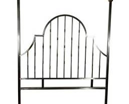 Mid Century Steel And Brass Campaign Style Headboard Queen