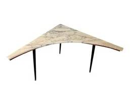 Mid-Century Modern Marble Corner Table With Tripod Legs, Italy
