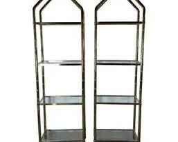 Mid Century Faux Bamboo Modular Etageres