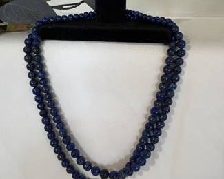 Blue lapis double stranded necklace