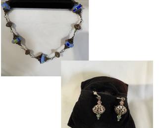 Verano glass necklace and earrings