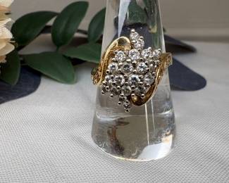 Diamond and gold ring