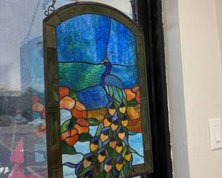 Peacock stained glass