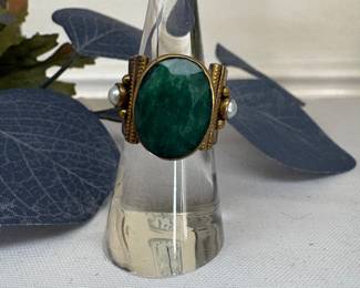 Sterling and brass ring