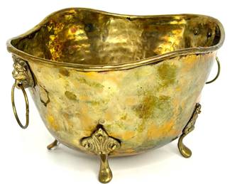 Vintage Hammered Brass Bowl 