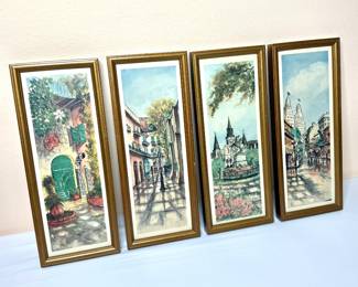 Set of 4 New Orleans French Quarter Painting Prints 