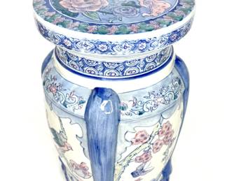 Vintage Chinoiserie Porcelain Garden Stool 