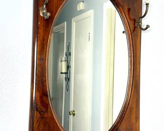 Decorative Entryway Mirror with Coat Hooks 