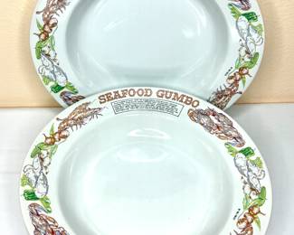 1996 Set of 4 Gumbo Recipe Bowls by Youngberg & Co. 