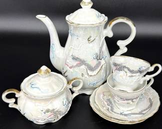 Vintage Japanese Moriage Dragonware Tea Set 