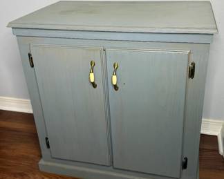 Solid Pine 2 Door Accent Storage Cabinet with 2 Shelves 