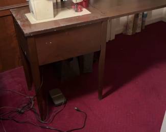 MCM Sears Kenmore Sewing Machine with Wooden Cabinet