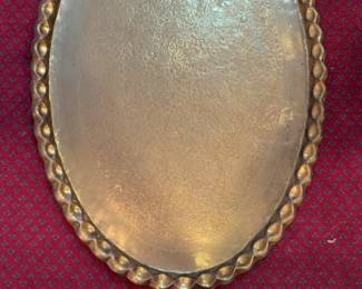 Ornate Etched Brass Oval Coffee Table Top