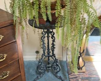 Ornate Cast Iron Pedestal Plant Stand