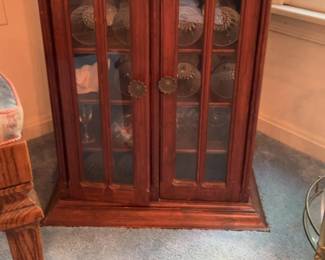 Vintage Mahogany Glass Front Display Cabinet 21 x 17 x 27