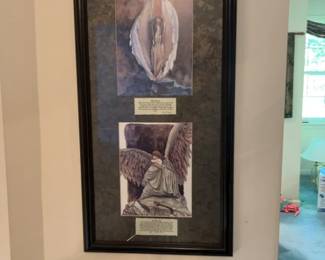 Framed Angel Art Trio with Inspirational Text