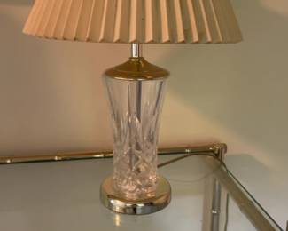 Vintage-Style Crystal Table Lamp with Pleated Shade