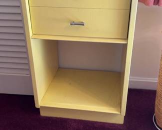 MCM Johnson-Carper Two-Drawer Yellow Nightstand with Open Storage 16 x 14 x 36