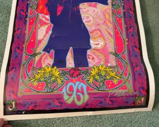 Signed Bob Masse Janis Joplin 1969 Reproduction Concert Poster