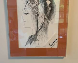 Vintage Framed Gemini Zodiac Art Print 125/180