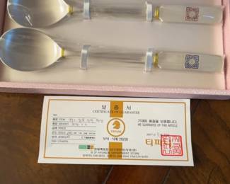 Korean Gold Jade Spoon Set (gift from former Korean Chairman of Joint Chief of Staff)