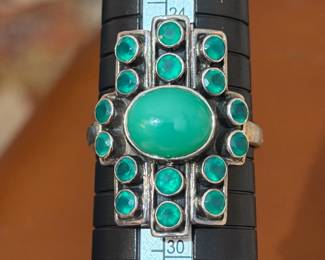 Metal & Stone Rings - size 10