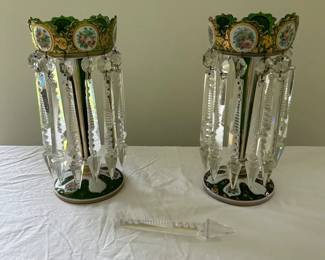  03 Bohemian Cut Overlay Mantle Lusters With Crystal Prisms